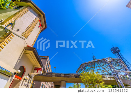 Yokohama cityscape in Japan. View of Nakagawa Station (Tokyo City University Yokohama Campus) on the Yokohama Municipal Subway and Nakagawa Station Post Office. 125541352