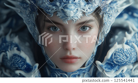 身穿龍鎧甲的女人 125541441