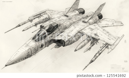 Fighter plane coloring book 125541692