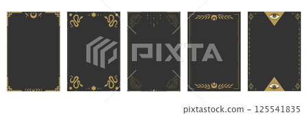 Border frame templates for Tarot cards. Empty frames with space celestial elements and decorations. Vector illustration 125541835