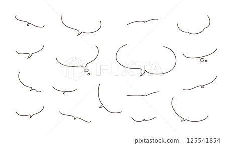 Handwritten vector speech bubble set 125541854