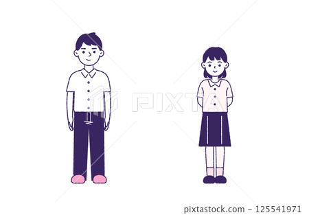 男女學生全身 男女學生全身 125541971