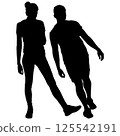 Man and woman isolated silhouette couple standing silhouette 125542191