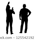 Man and woman isolated silhouette couple standing silhouette 125542192