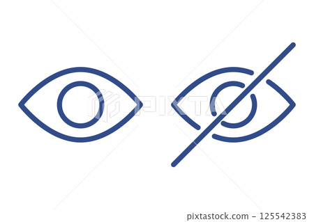 Simple system icons view and hide vector isolated Simple system icons view and hide vector isolated 125542383