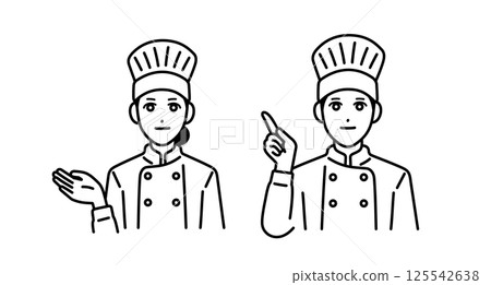 男女廚師頭像介紹要點 125542638