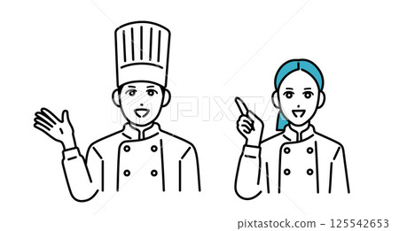 男女廚師頭像介紹要點 125542653