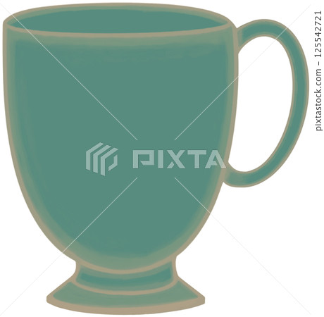 Lovely colors and style of green ceramic mug of milk or coffee or tea. Lovely colors and style of green ceramic mug of milk or coffee or tea. 125542721