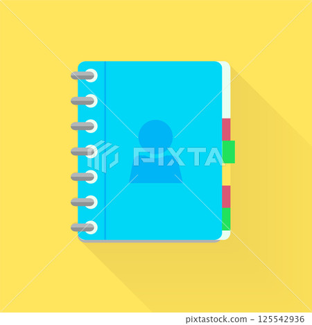 Address phone book, notebook icon. Flat style design. 125542936