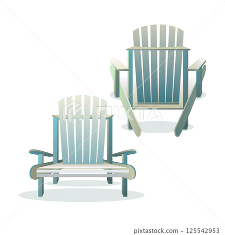 Adirondack wooden chair front and back Adirondack wooden chair front and back 125542953