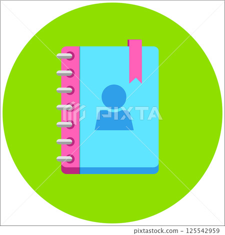 Address phone book, notebook icon. Flat style design. 125542959