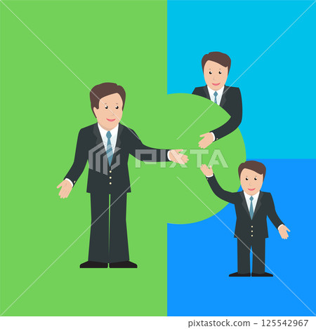 Merger and Acquisition design concept with business characters. 125542967