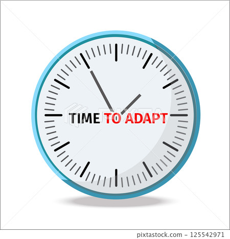 Time to Adapt concept with watch and text in realistic 3D style. Time to Adapt concept with watch and text in realistic 3D style. 125542971