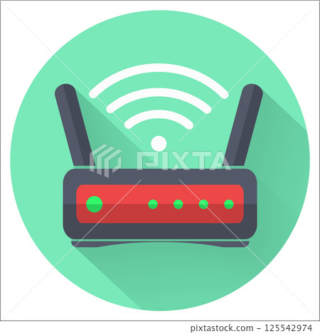 Wi fi wireless router web icon in flat style Wi fi wireless router web icon in flat style 125542974