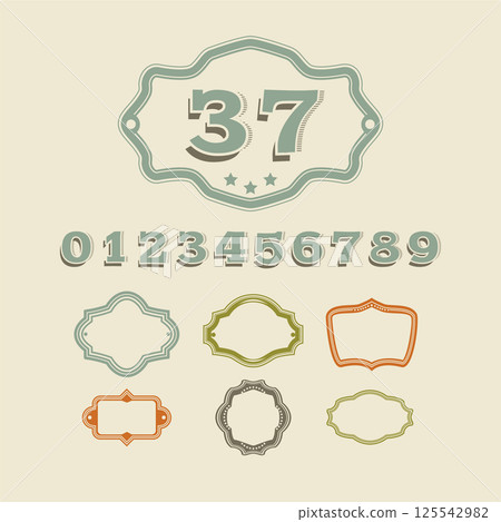 Classic address number sign for house and apartments 125542982