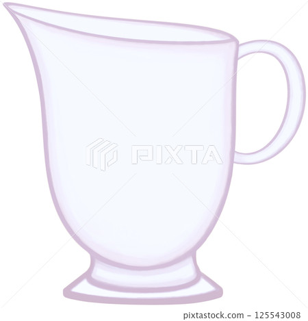 Lovely colors and style of purple ceramic jar of milk or coffee or tea. 125543008