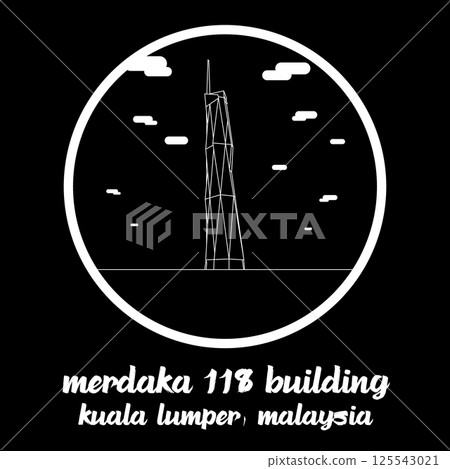 Circle Icon Merdaka 118 Building. Vector Illustration 125543021