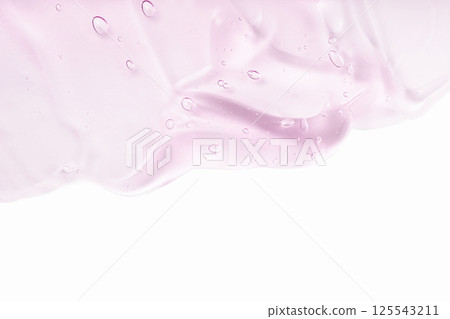Hyaluronic acid for skin care with collagen and retinol. Pink gel smudge isolated on white background. Skincare lotion face serum. Cosmetic cream transparent purple liquid gel sample Hyaluronic acid for skin care with collagen and retinol. Pink gel smudge isolated on white background. Skincare lotion face serum. Cosmetic cream transparent purple liquid gel sample 125543211