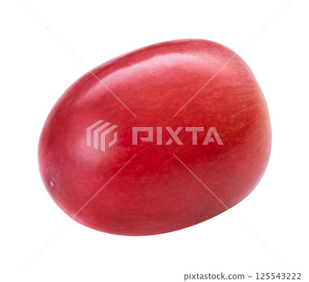 Red ripe grape isolated on white background. Purple dark fresh grape seedless berry. Macro, studio shot Red ripe grape isolated on white background. Purple dark fresh grape seedless berry. Macro, studio shot 125543222