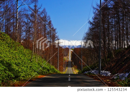 Roller coaster slope and snowy mountain Roller coaster slope and snowy mountain 125543234