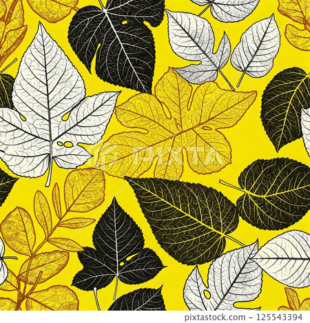 seamless pattern with autumn leaves 125543394