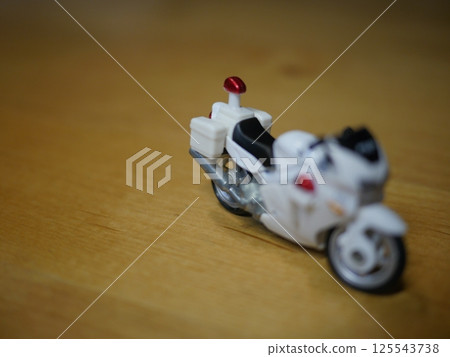 Police motorcycle, copy space, motorcycle, crackdown, safety first. Perfect for raising awareness of road safety. 125543738