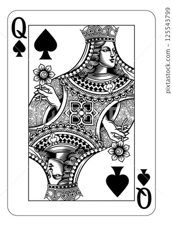 Queen of Spades Design from Deck of Playing Cards Queen of Spades Design from Deck of Playing Cards 125543799
