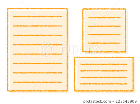 Hand-drawn crayon memo pad frame set 125543909