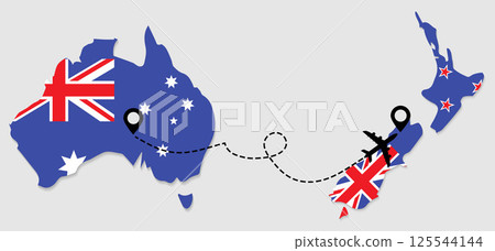 Airplane travel from Australia to New Zealand Airplane travel from Australia to New Zealand 125544144