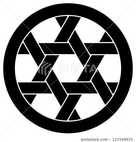 這是一個家族徽章。它被稱為具有籃子編織圖案的圓圈。 125544935