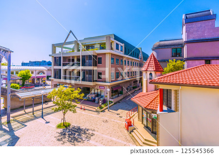 Yokohama cityscape in Japan, overlooking Nakagawa Station on the Yokohama Municipal Subway (in front of the Yokohama Campus of Tokyo City University) 125545366
