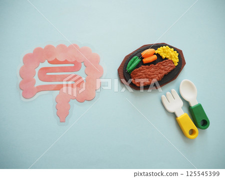 牛排西餐和腸大腸圖像 牛排西餐和腸大腸圖像 125545399