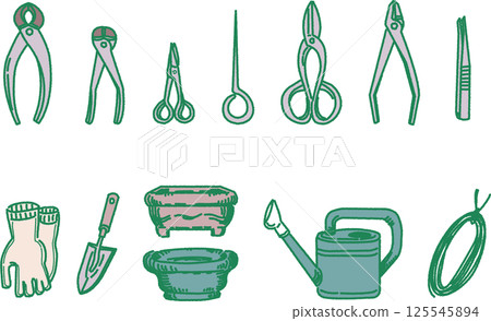 盆景工具插圖集 125545894