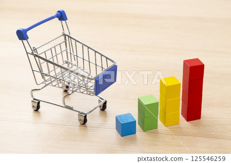 Building block graph and shopping cart 125546259