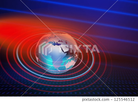 Graphical earth globe with wave line background concept series   125546512