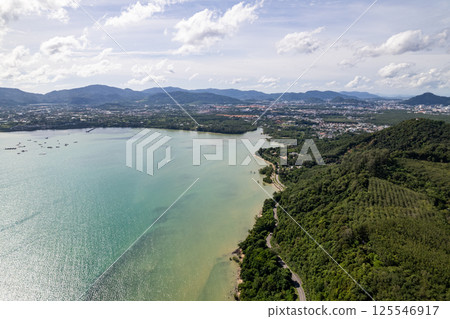 High angle view sea landscape background,Beautiful Phuket island Thailand 125546917