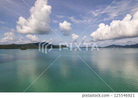 High angle view sea landscape background,Beautiful Phuket island Thailand 125546921