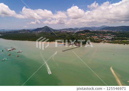 High angle view sea landscape background,Beautiful Phuket island Thailand 125546971
