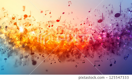 Background image with musical symbols such as notes 125547333