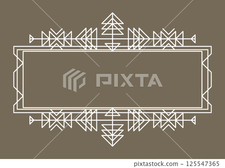 Line geometric frame. Tribal ethnic decorative linear background. Line geometric frame. Tribal ethnic decorative linear background. 125547365