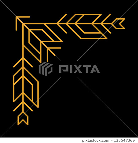 Line geometric corner. Tribal ethnic decorative linear element. 125547369