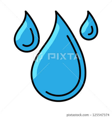 Water drops icon. Aqua or liquid thin line illustration. 125547374
