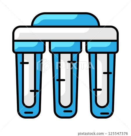 Water filter icon. Aqua or liquid thin line illustration. 125547376
