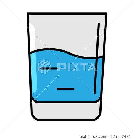 Glass of water icon. Aqua or liquid thin line illustration. 125547425