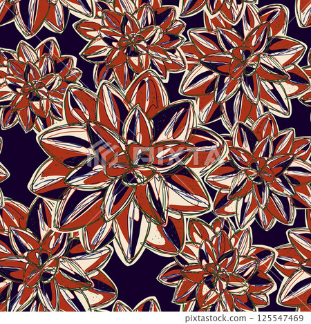 vector seamless pattern with yellow flowers 125547469