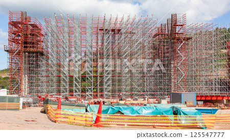 Bridge High Construction Scaffolding Road Highway 125547777