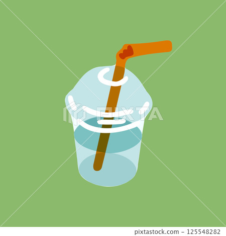 Flat Cartoon Water Cup Illustration Flat Cartoon Water Cup Illustration 125548282