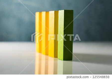 The color palette of the wooden blocks creates an appealing picture. Each element is an individual play unit for a child's development. The color palette of the wooden blocks creates an appealing picture. Each element is an individual play unit for a child's development. 125548650