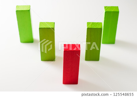 Scattered wooden sticks look both aesthetic and functional. Colorful blocks can be used for educational exercises. Scattered wooden sticks look both aesthetic and functional. Colorful blocks can be used for educational exercises. 125548655