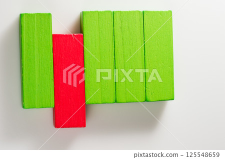 The color palette of the wooden blocks creates an appealing picture. Each element is an individual play unit for a child's development. The color palette of the wooden blocks creates an appealing picture. Each element is an individual play unit for a child's development. 125548659